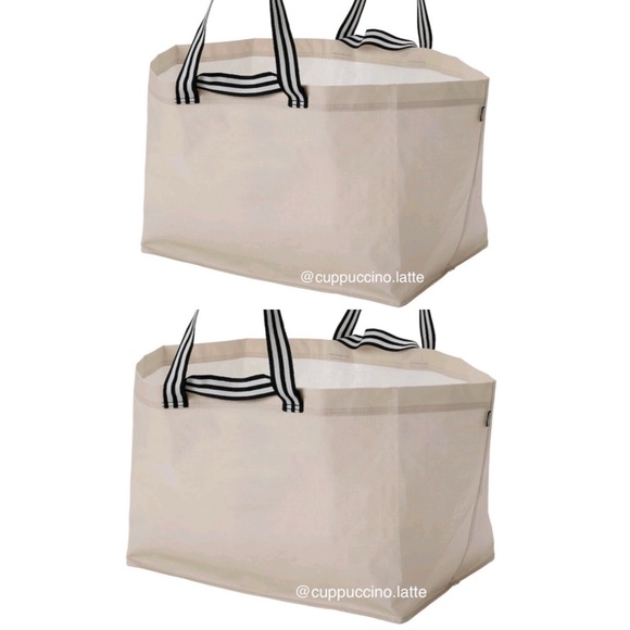 🤍2 NEW🤍IKEA GÖRSNYGG Large Light Beige Cream Reusable Tote Bags - Picture 1 of 5